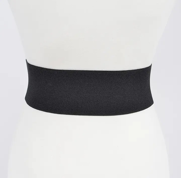 Faux Leather Wide Elastic Belt