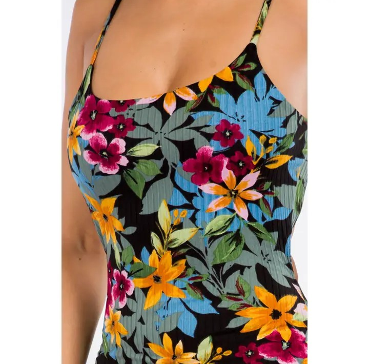 Floral Tie Back Midi Dress