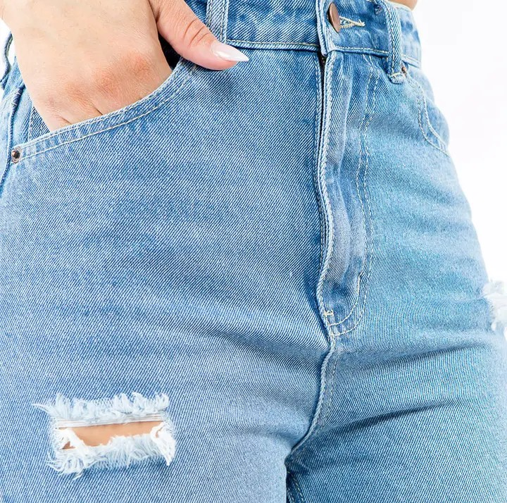 High Waist Distressed Wide Leg JEANS