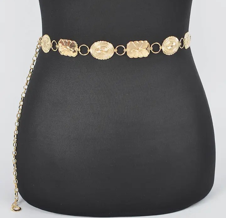 Western Style Metal Chain Belt