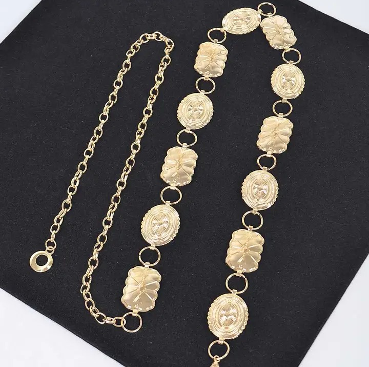 Western Style Metal Chain Belt