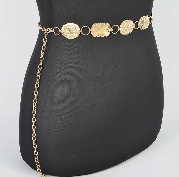 Western Style Metal Chain Belt