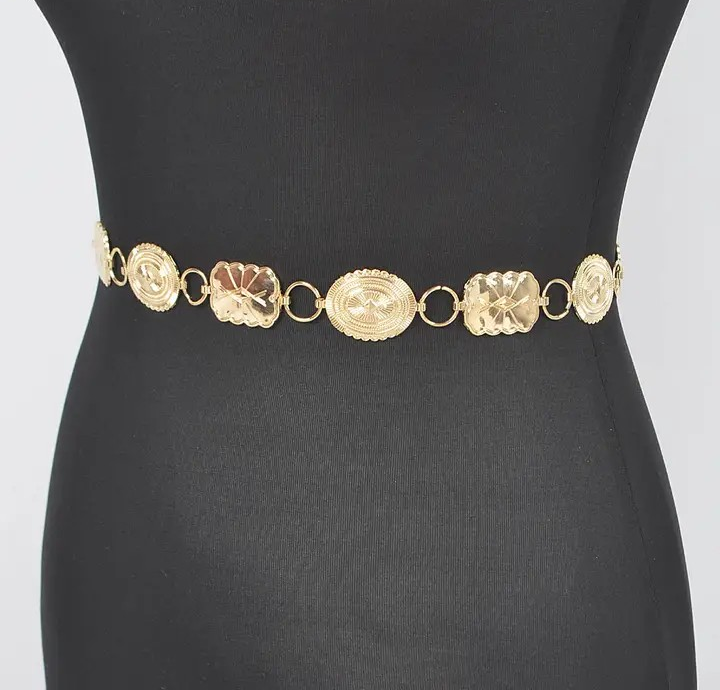 Western Style Metal Chain Belt
