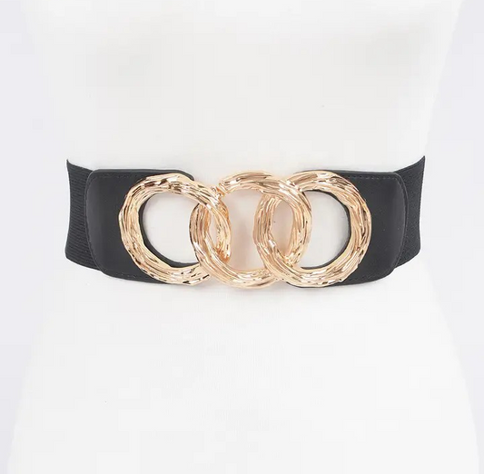 Triple O Ring Buckle Elastic Belt