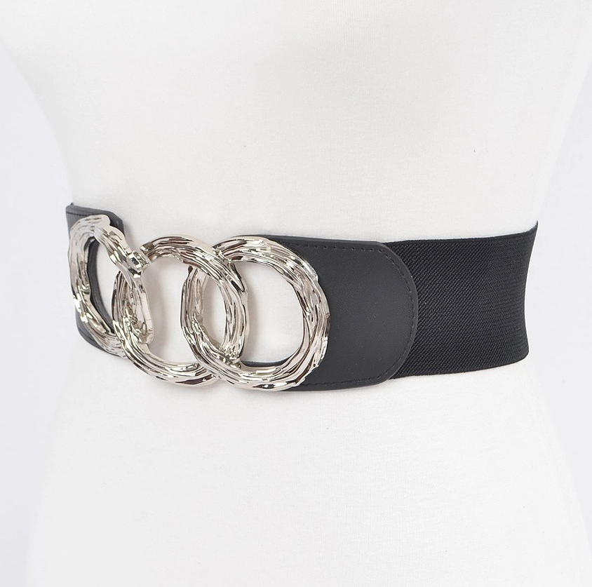 Triple O Ring Buckle Elastic Belt