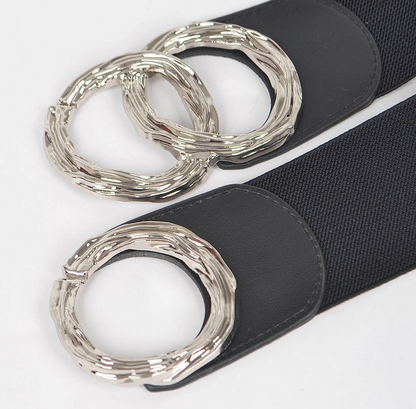 Triple O Ring Buckle Elastic Belt