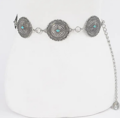 Western Style Metal Chain Belt