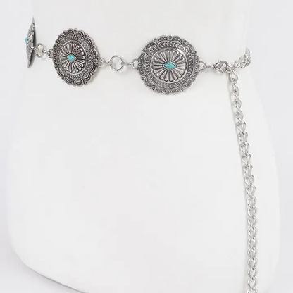 Western Style Metal Chain Belt